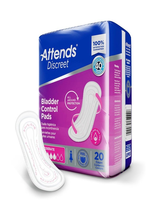 Attends Discreet Female Incontinent Pad Moderate 10.5" L ADPMOD, Moderate, 20 Ct - Image 2
